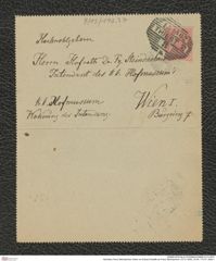 Nachlass Franz Steindachner, Karte von Eduard Graeffe an Franz Steindachner (15.10.1902), Inv.Nr. 173.37, Seite 1